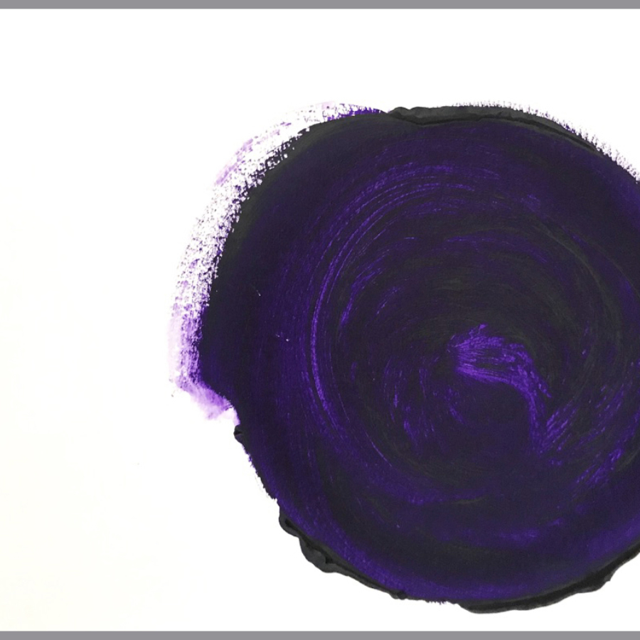 Painting a purple circle with my eyes closed 