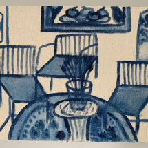 blue memories (chairs) lienzo